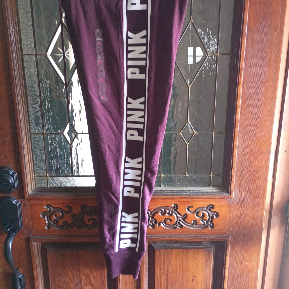 PINK Victoria's Secret Burgundy Track Pants